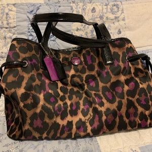 Coach Purple Ocelot Print Carryall